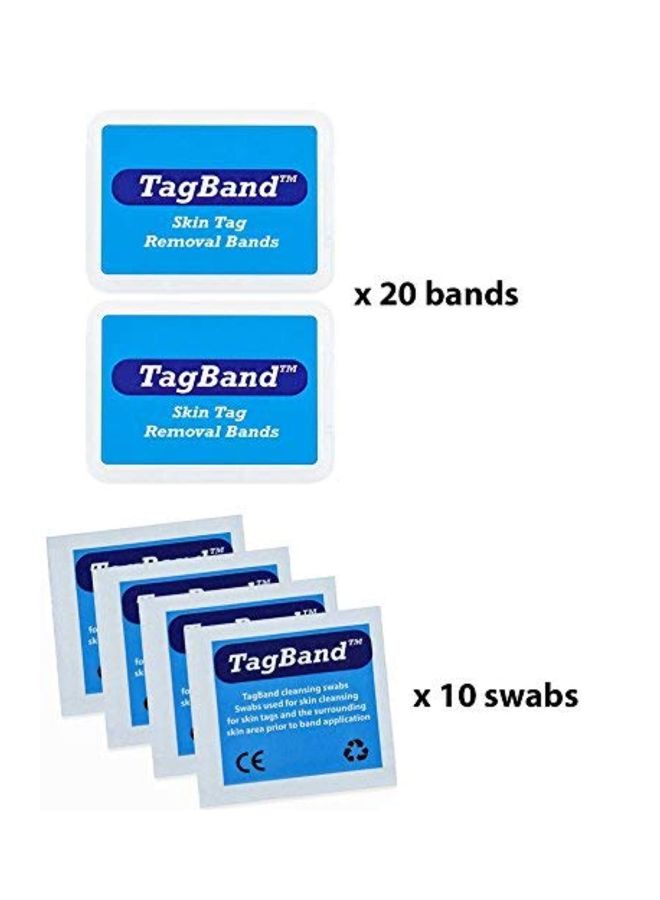TagBand - 30-Piece Micro Band And Swab Set Blue/White - Image 1