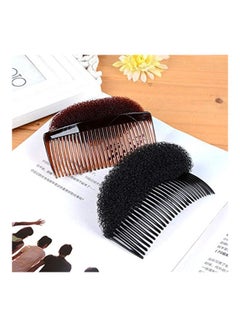 2-Piece Hair Decoration Comb With Sponge Brown 3.3inch - v1569237967/N30208601A_2