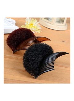 2-Piece Hair Decoration Comb With Sponge Brown 3.3inch - v1569237968/N30208601A_3