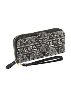 LATH.PIN Elephant Pattern Bohemian Wallet Black/White  - Image 2