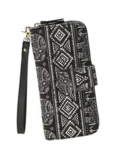 LATH.PIN Elephant Pattern Bohemian Wallet Black/White  - Image 1