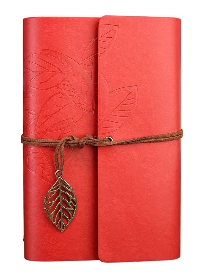 Creative Retro Autumn Leaves Travel Diary Notebook Red