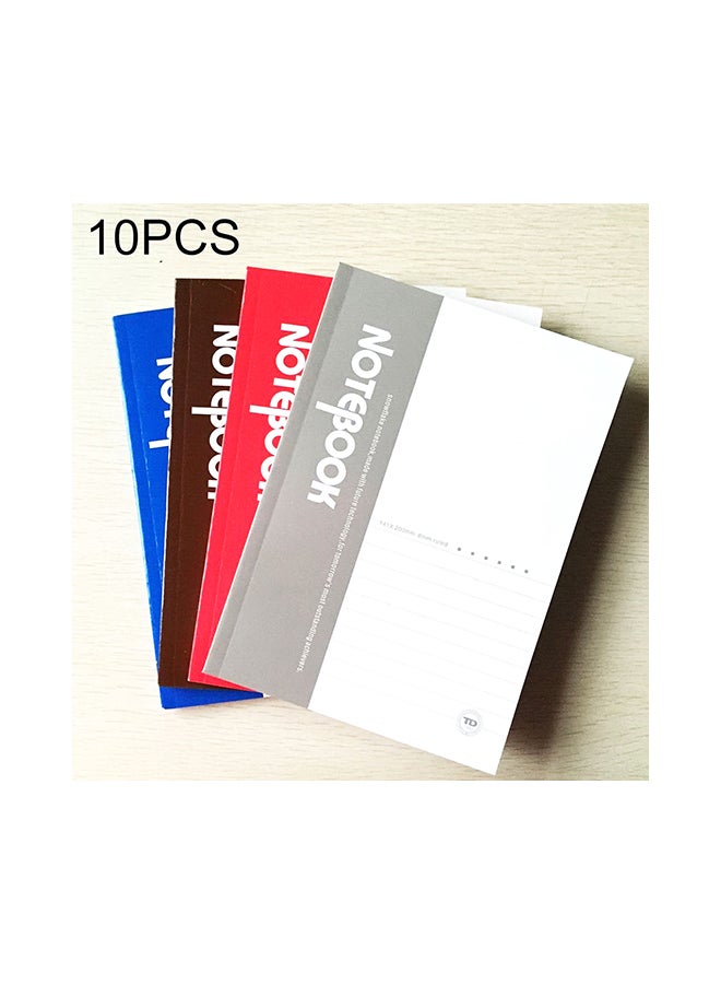Generic 10-Piece Soft Cover Diary Notebook Set Multicolor 