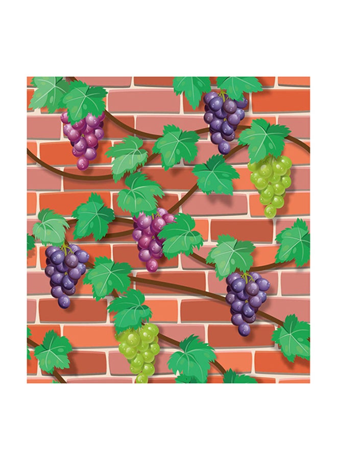 شاربدو ملصق جداري للزينة بتصميم على شكل طوب وعريشة العنب متعدد الألوان 45 x 100سم - Image 1