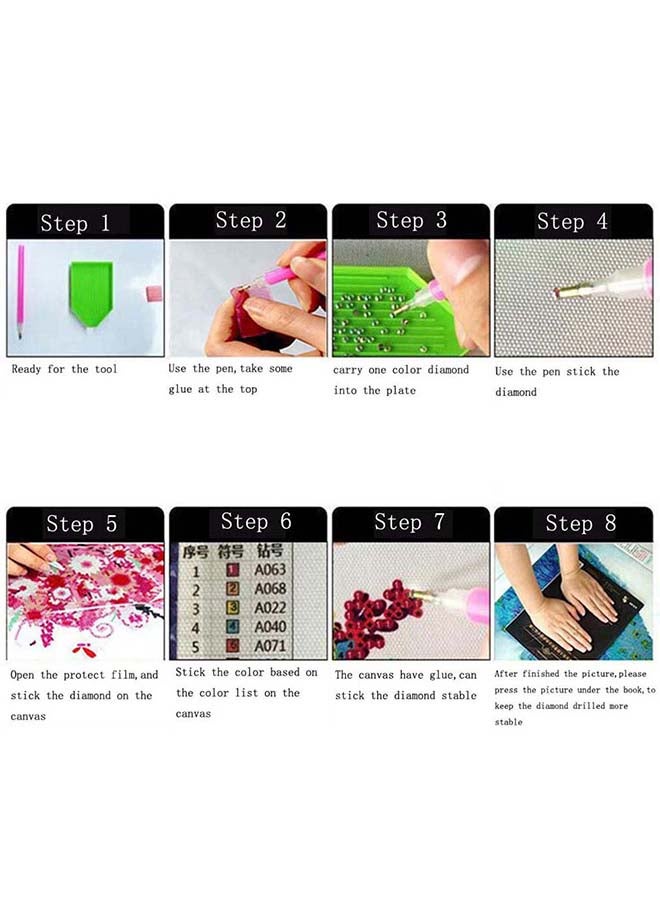 5D DIY Diamond Round Painting Multicolour 30x20x20centimeter - Image 5