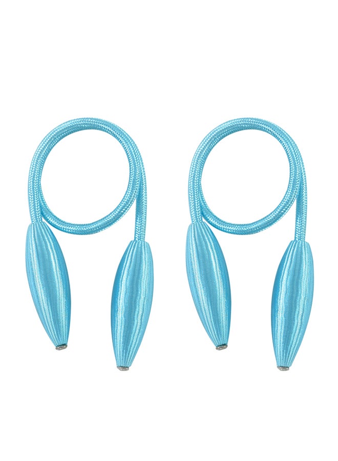 Generic 1-Pair Rope Strap Clip Magnetic Curtain Tiebacks Blue 18X5X13cm  - Image 1