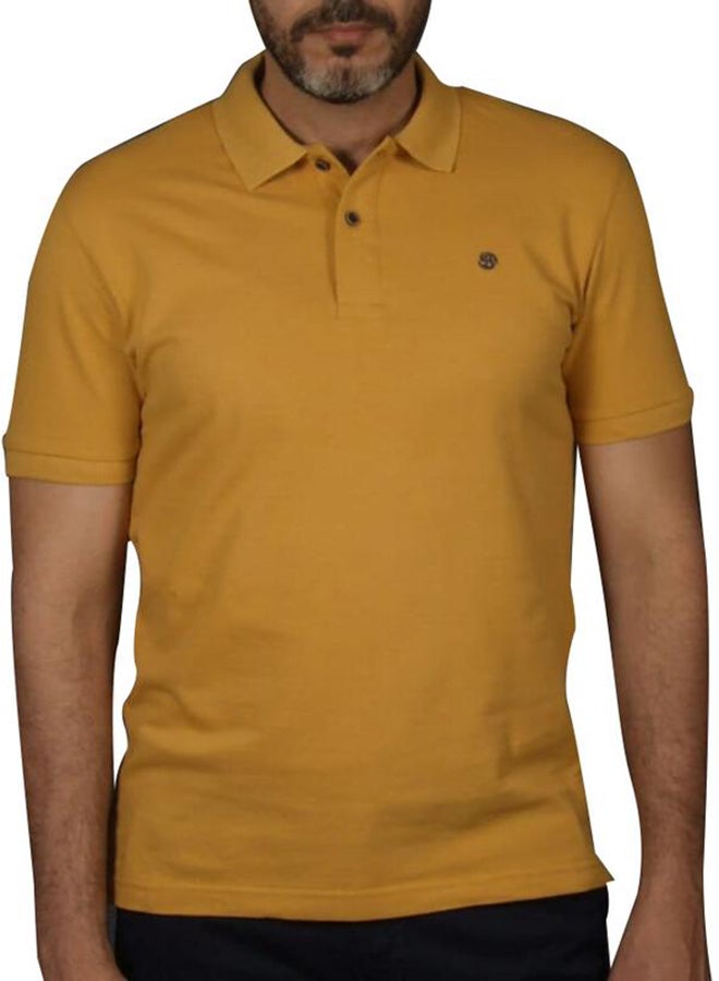 Jupiter Short Sleeve Polo Neck T-Shirt Mustard - Image 1