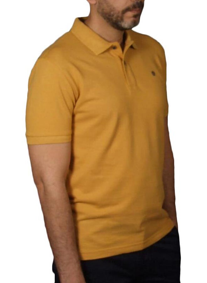 Jupiter Short Sleeve Polo Neck T-Shirt Mustard - Image 2
