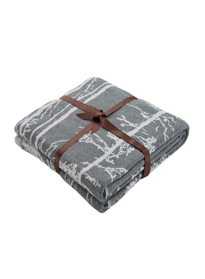 Warm Knitted Blanket cotton Grey 150x200cm