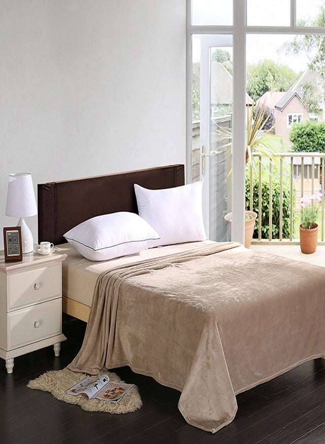 Solid Design Air Condition Blanket cotton Beige 180x200cm