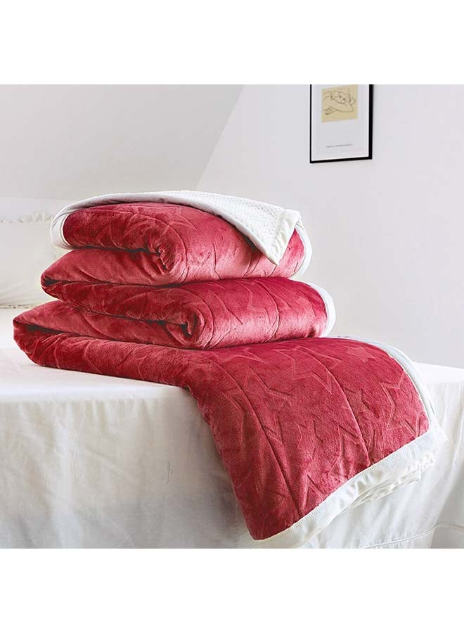 دفاية مزينة بنقوش غائرة cotton أحمر 150x200سم