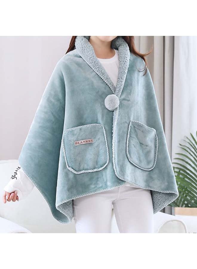 Comfortable Office Blanket Cotton Light Blue 45x140cm