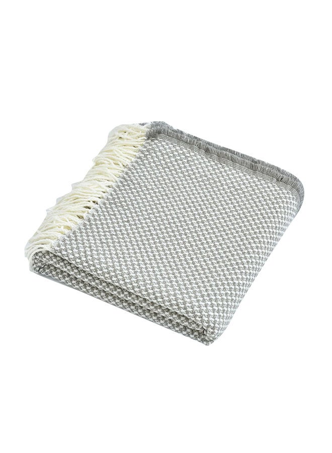 Tassels Design Decorative Throw Cotton Grey 130x300+20cm