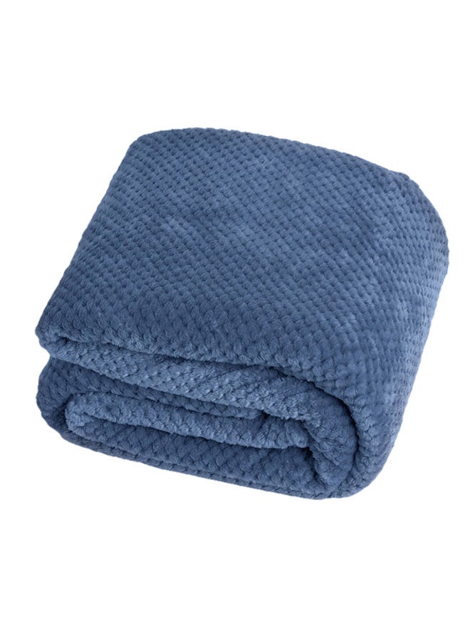 Modern Brief Style Thin Soft Blanket Cotton Blue 200x230cm 