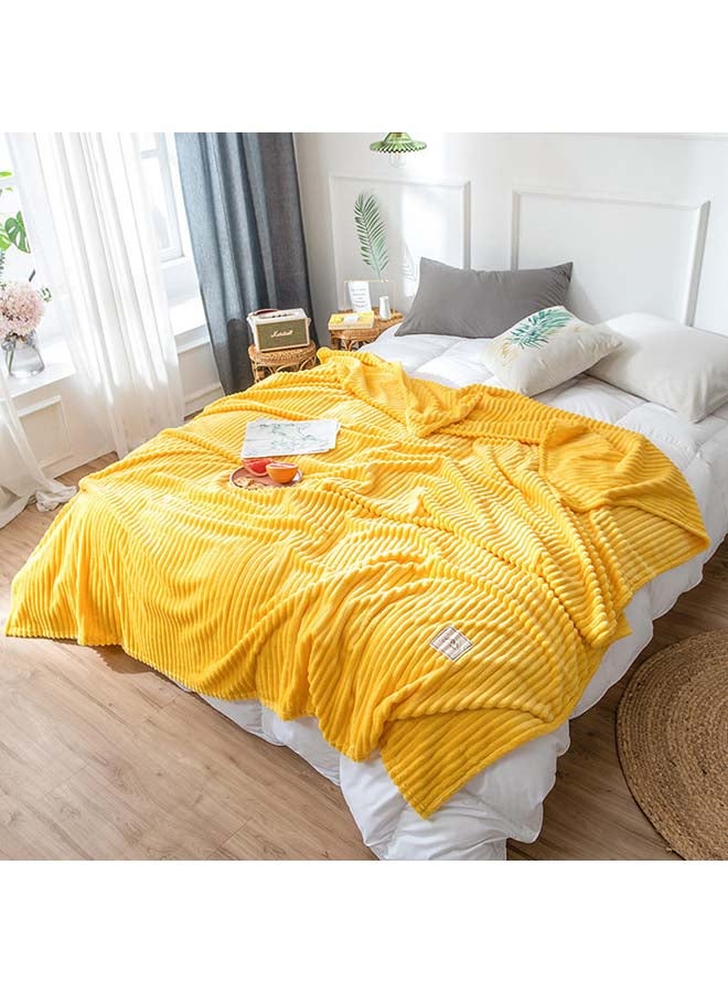Soft Solid Color Simple Blanket cotton Yellow 200x230cm