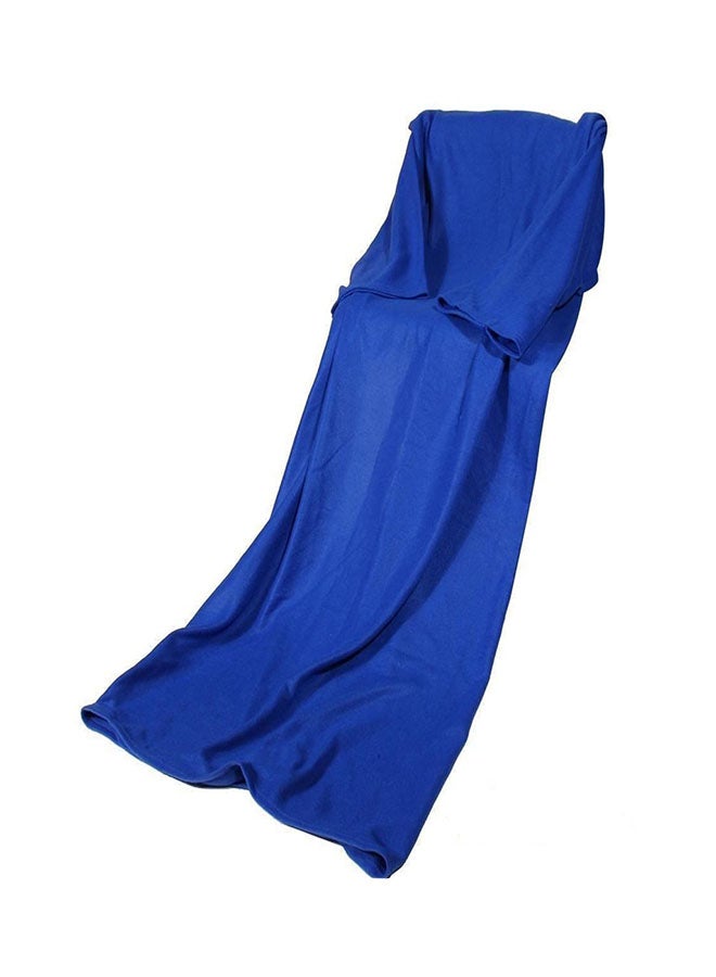 بطانية بأكمام مصنوعة من الصوف الناعم cotton أزرق One Size 