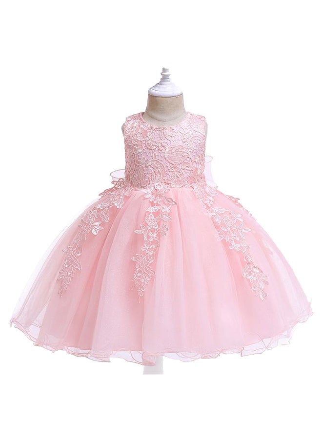 Generic Princess Flower Sleeveless Maxi Dress Pink  - Image 1