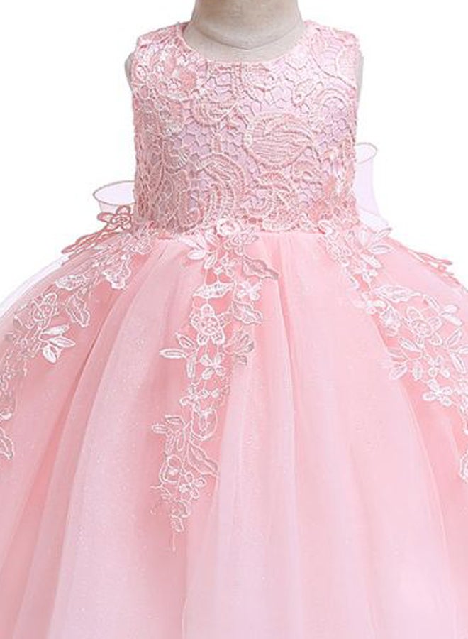 Generic Princess Flower Sleeveless Maxi Dress Pink  - Image 3