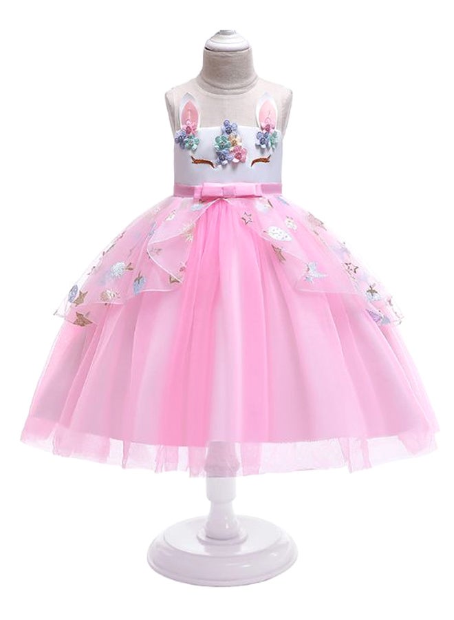 Generic Princess Flower Sleeveless Maxi Dress Pink  - Image 1