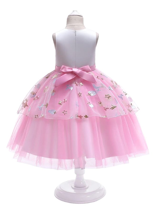 Generic Princess Flower Sleeveless Maxi Dress Pink  - Image 2