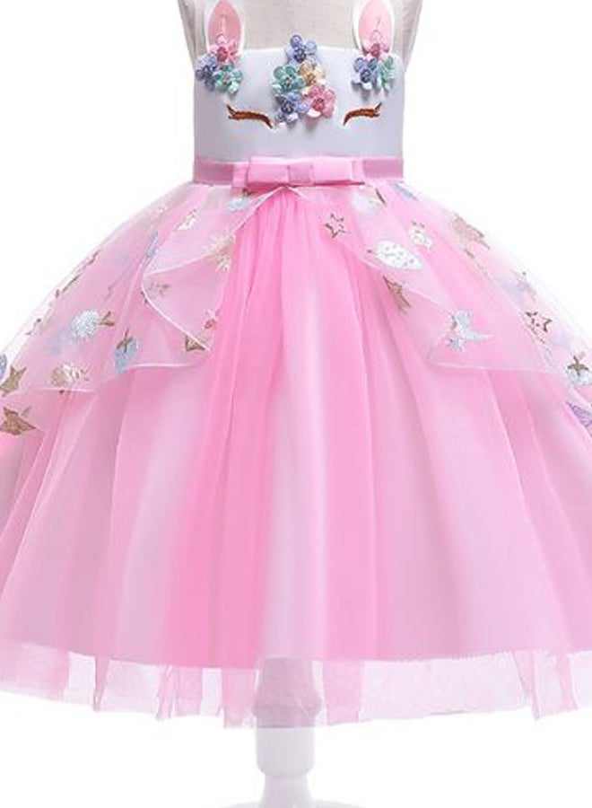 Generic Princess Flower Sleeveless Maxi Dress Pink  - Image 3