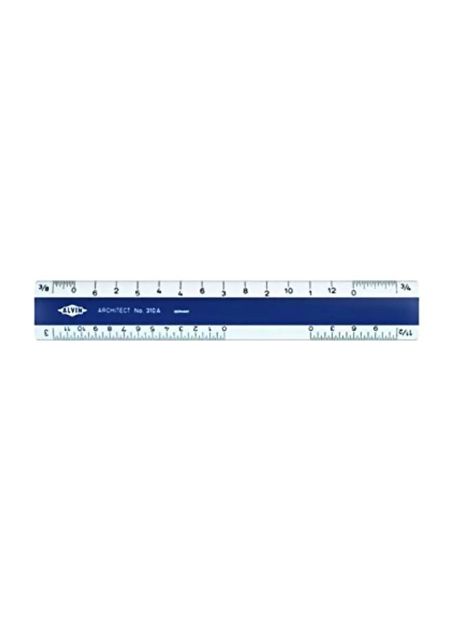 Alvin Plastic Flat Pocket Architect Scale White/Blue/Black  - Image 1