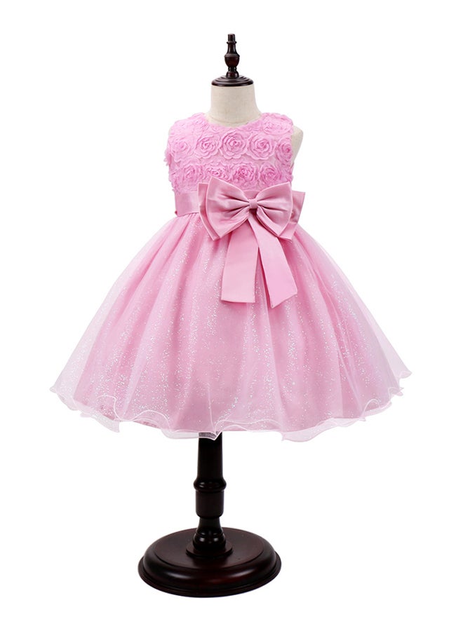 Generic Princess Flower Sleeveless Maxi Dress Pink  - Image 1
