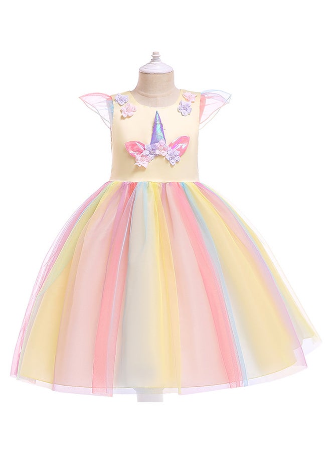 Princess Flower Cap Sleeve Maxi Dress Multicolour - Image 1
