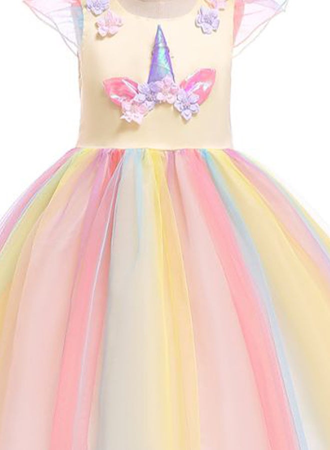 Princess Flower Cap Sleeve Maxi Dress Multicolour - Image 3
