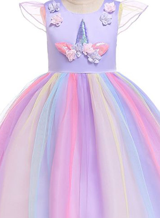 Princess Flower Cap Sleeve Maxi Dress Multicolour - Image 3