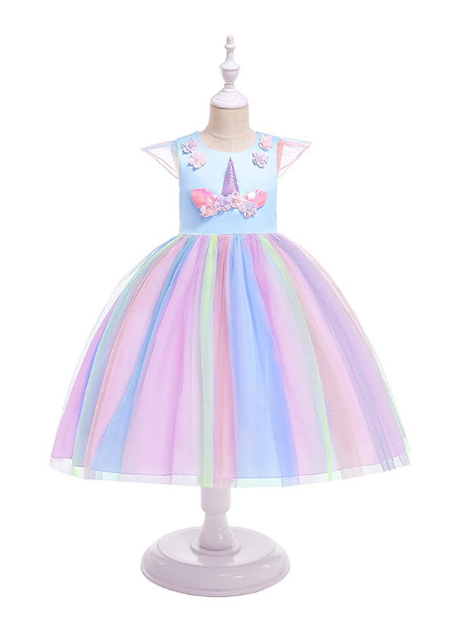 Princess Flower Cap Sleeve Maxi Dress Multicolour - Image 1