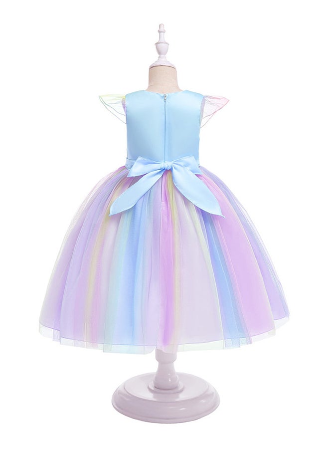 Princess Flower Cap Sleeve Maxi Dress Multicolour - Image 2