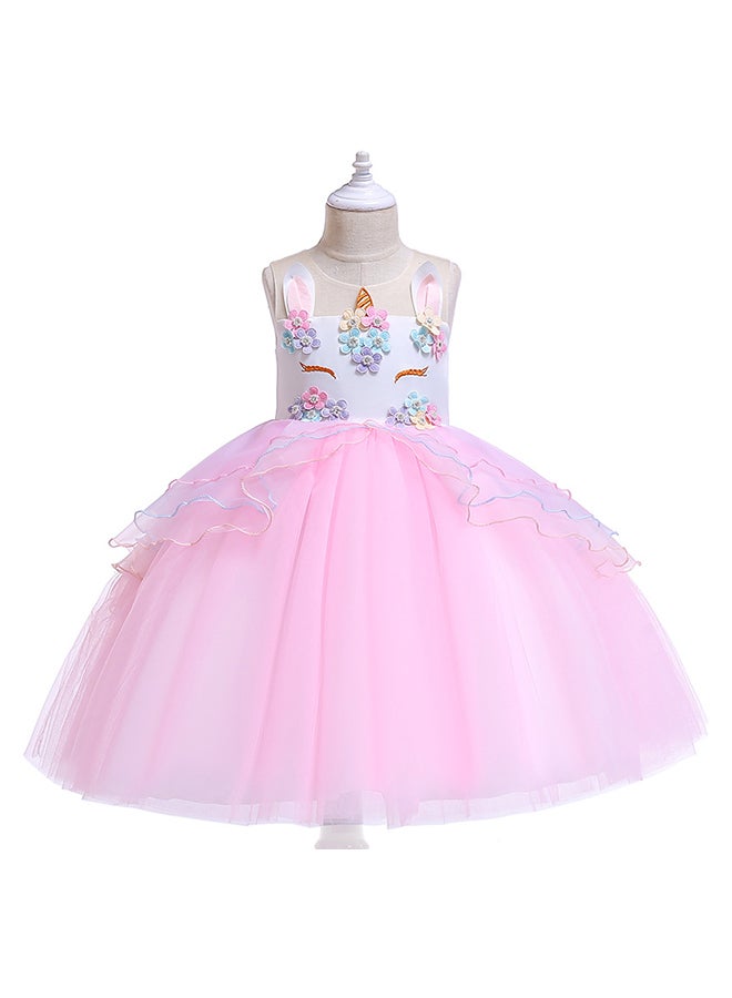 Generic Princess Flower Sleeveless Maxi Dress Pink  - Image 1