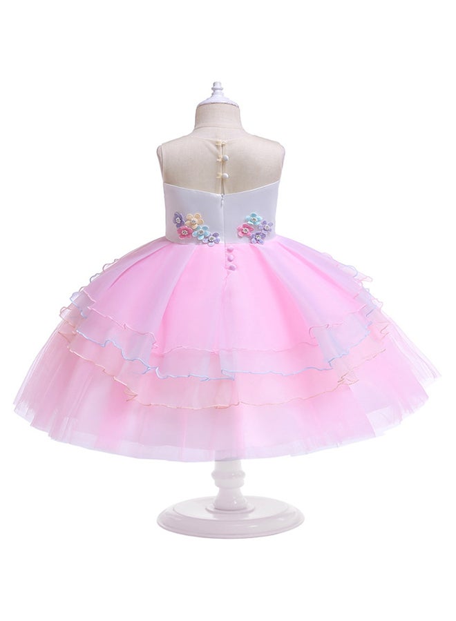 Generic Princess Flower Sleeveless Maxi Dress Pink  - Image 2