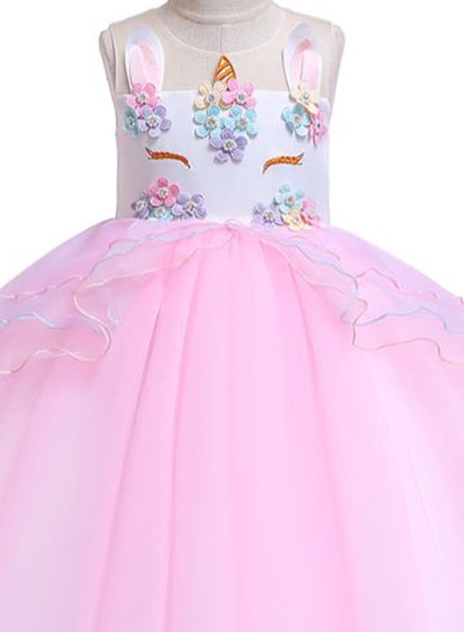 Generic Princess Flower Sleeveless Maxi Dress Pink  - Image 3