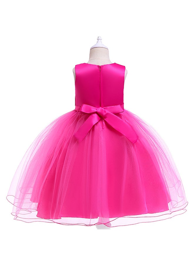 Generic Princess Flower Sleeveless Maxi Dress Pink  - Image 2