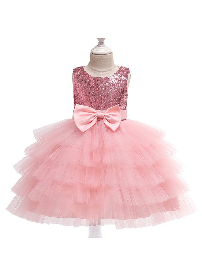 Generic Princess Flower Sleeveless Maxi Dress Pink  - Image 1