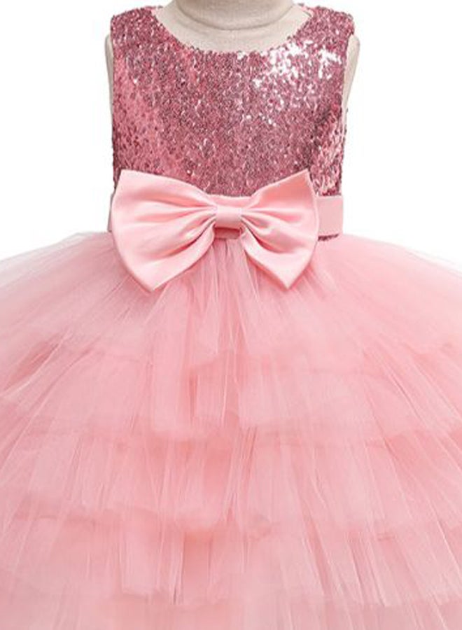 Generic Princess Flower Sleeveless Maxi Dress Pink  - Image 3