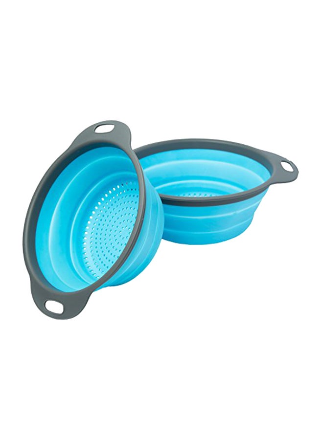 Comfify 2-Piece Collapsible Strainer Set Blue/Grey - Image 1