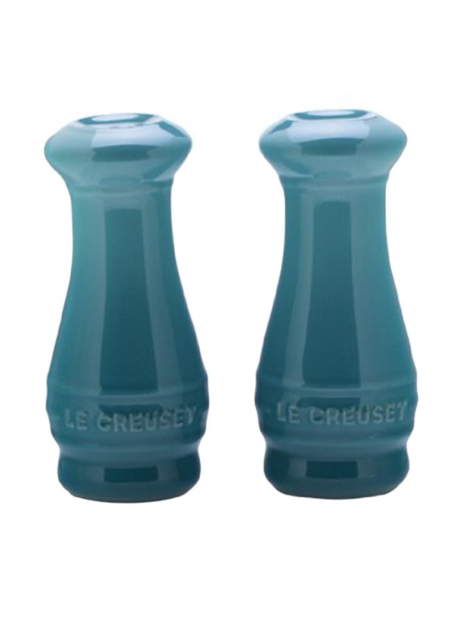 Le Creuset 2-Piece Stoneware Salt and Pepper Shaker Set Blue 5.5 x 5.3 x 3.3inch 
