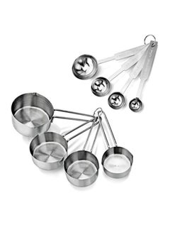 New Star Foodservice 8-Piece Measuring Spoon And Measuring Cup Set Silver 500grams  - Image 2