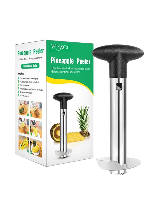 Yesker Stainless Steel Pineapple Corer And Peeler Black/Silver 