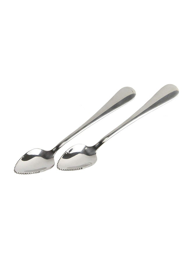شيف كرافت ملعقة جريب فروت مسننة، حزمة من قطعتين فضي - Image 1