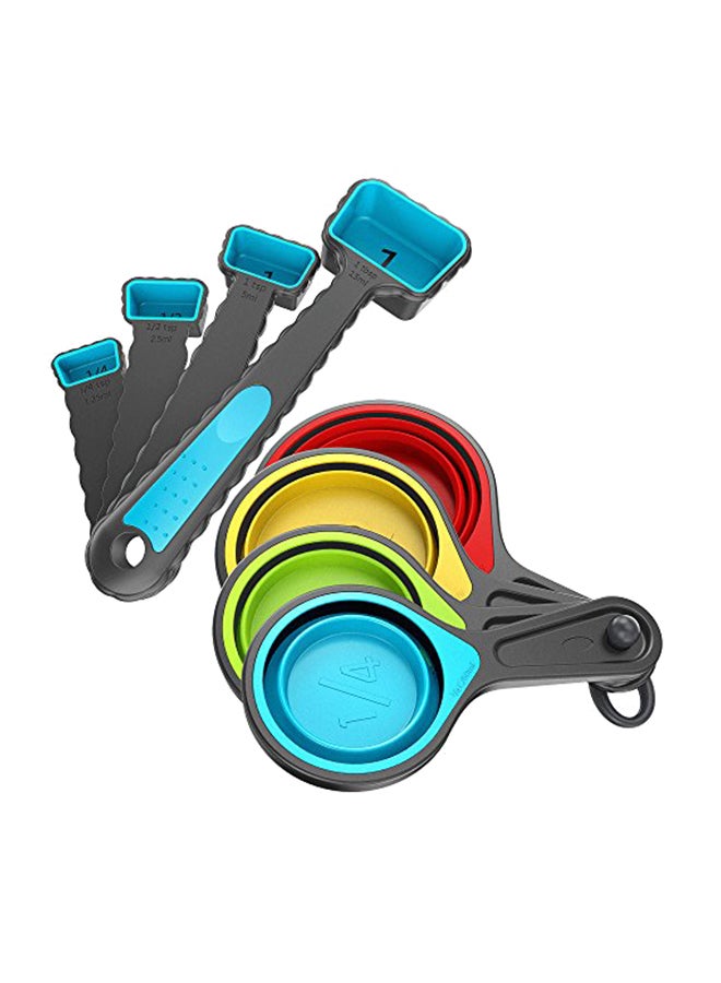 Kaptron 8-Piece Measuring Spoon And Collapsible Measuring Cup Set Multicolour - Image 1