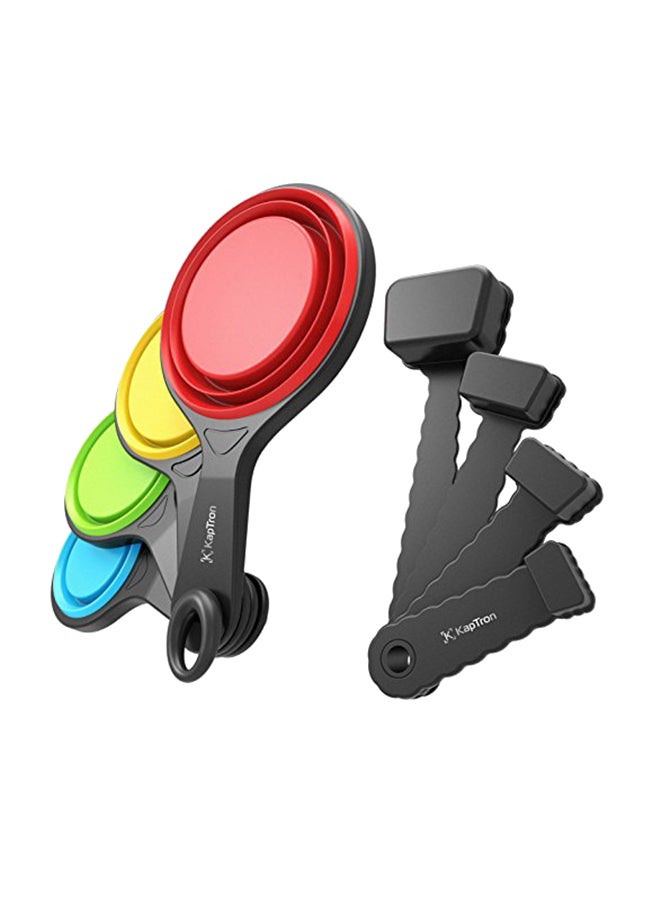 Kaptron 8-Piece Measuring Spoon And Collapsible Measuring Cup Set Multicolour - Image 2