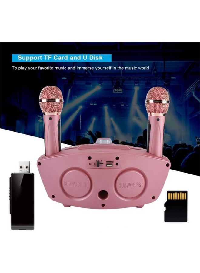 SDRD Portable Bluetooth Speaker System With Two Mircophone Rose Gold  - Image 4