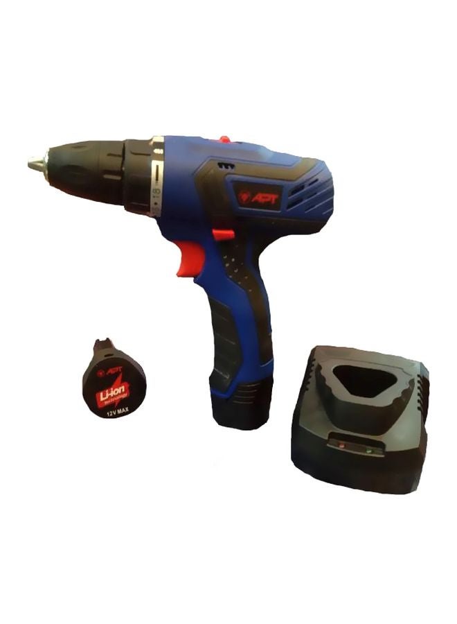 Apt - Cordless Drill Machine Black/Blue/Silver - Image 1