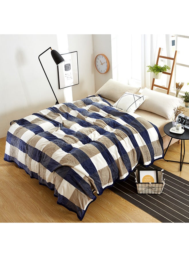 بطانية ناعمة بطبعة زخارف cotton أزرق 1.2متر - Image 1