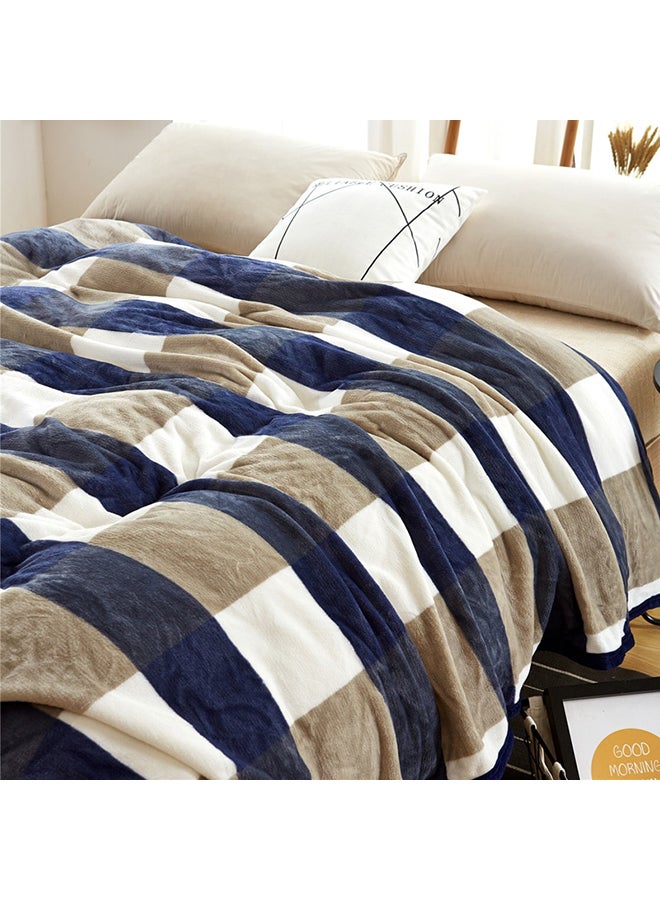 بطانية ناعمة بطبعة زخارف cotton أزرق 1.2متر - Image 3