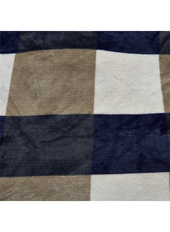 بطانية ناعمة بطبعة زخارف cotton أزرق 1.2متر - Image 4